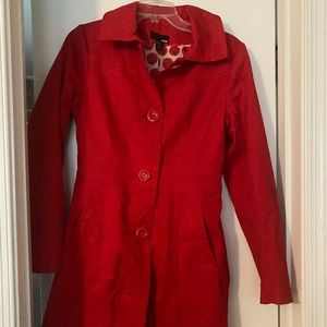 H&M red shirt trench coat